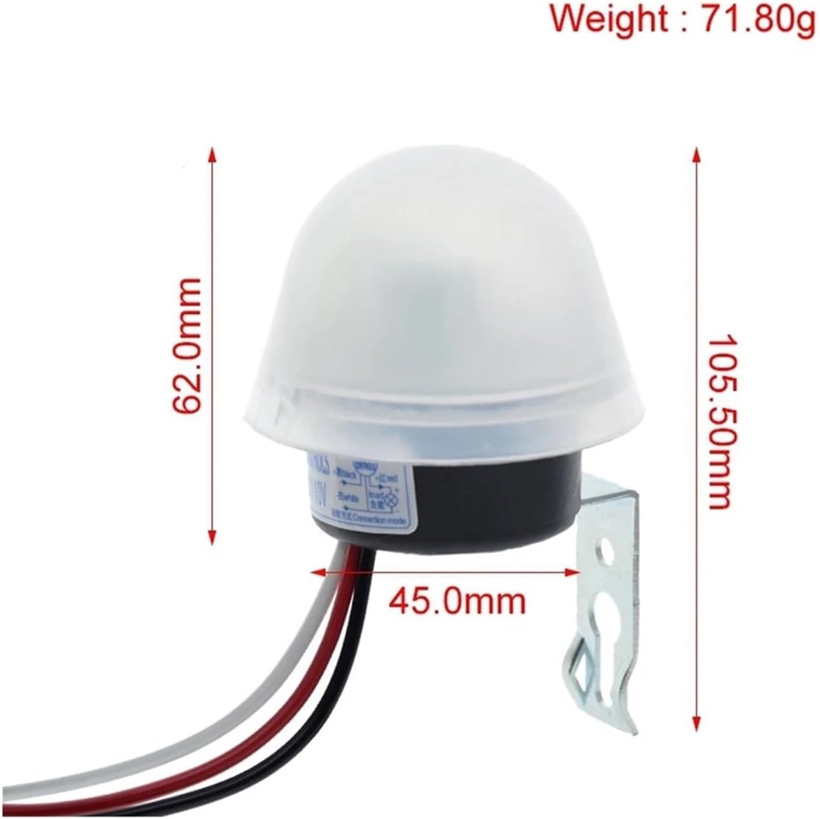 DC 12V AC 110V 220V 10A Waterproof Sensitive Auto Photo Switch On/Off Photocell Street LED Light Switch Sensor Switch(220V)