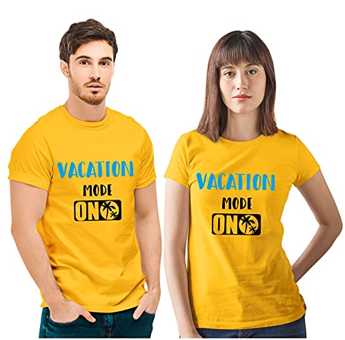 Image of Hangout Hub HH81 Men & Women T shirts |Round Neck T-Shirt| Regular Fit | Half Sleeves | Cotton | Couple Tshirts for Couple |Pack of 2|Couple T-Shirts