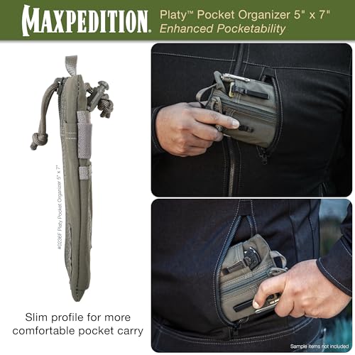 Image of MAXPEDITION Platy Pocket Organizer, Durable EDC Tool Pouch for Men, Neck Wallet with Paracord Lanyard, Holds Flashlight, Multitool, Pen, Notebook