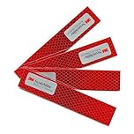 Salzmann Diamond Grade Hi-Vis Reflective Stickers | Waterproof All-Weather Outdoor Safety Sticker Decals | Pack of 4 | Yellow, Orange, Red or White | Made with 3M Reflective Material