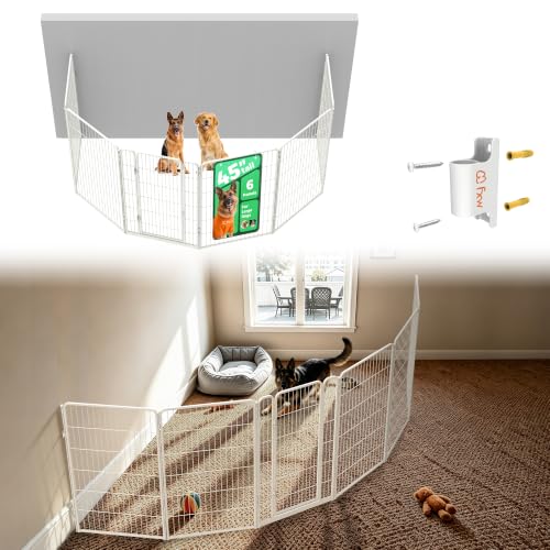 Image of FXW Homeplus Indoor Dog Playpen with Fence-to-Wall Anchors, 45 inch H, 6 Panels
