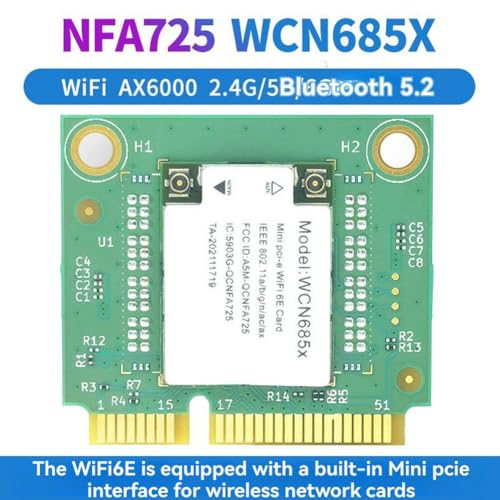 Módulo WiFi6E NFA725 AX6000 Mini PCIE para solucionar cortes de internet y problemas de Bluetooth 3