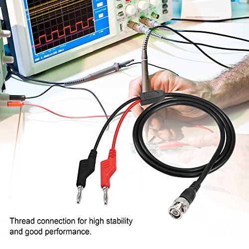 Image of 4.2Ft BNC Male to Stackable Dual Banana Plug Test Lead Coaxial Cable for Oscilloscope