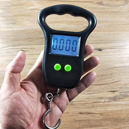 Digitale Küchenwaage, 50 kg x 10 g, für Angeln, Lebensmittel, Gepäck, Stahlhof, zum Aufhängen, LCD, hochpräzise, Messwerkzeuge, genaue Messung
