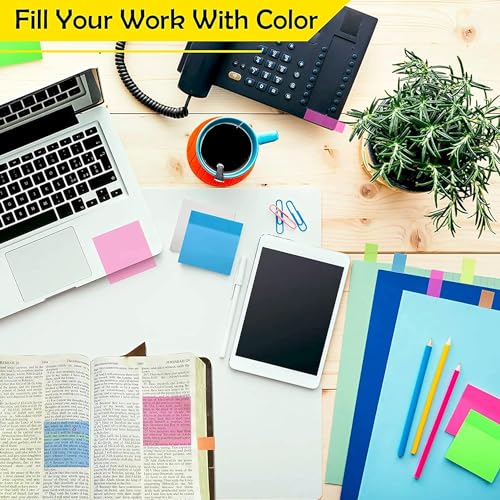 Image of OFIXO Transparent (100 Pcs Multicolor Color 3x3 Inch) Self-Adhesive Sticky Notes, OFIXO Clear See Through Post for Planner Office School College Teacher Student Supplies