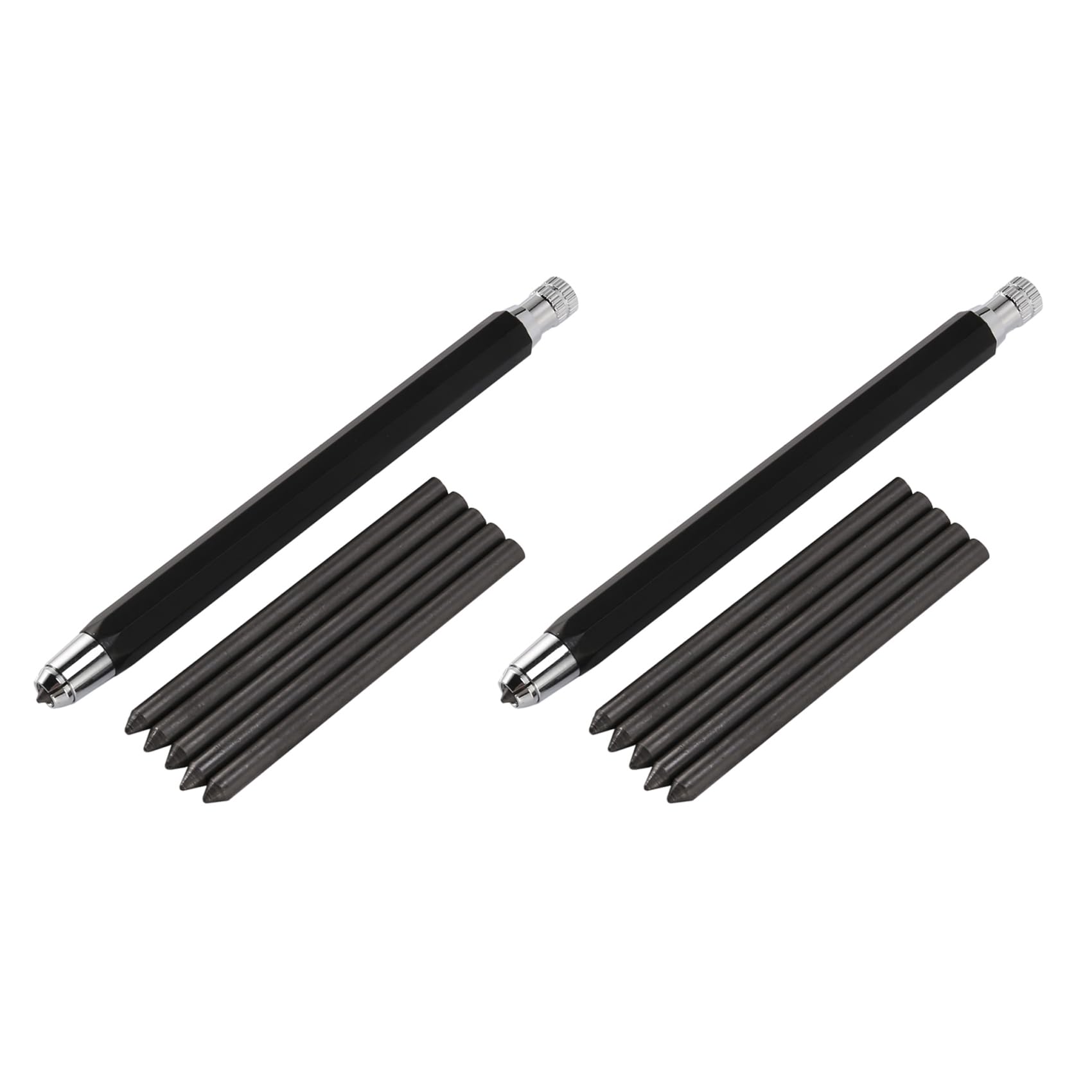 JUFUM Juego de 2 portaminas de metal de 5,6 mm, portaminas de grafito mecánico automático para dibujar, sombrear, manualidades, bocetos artísticos