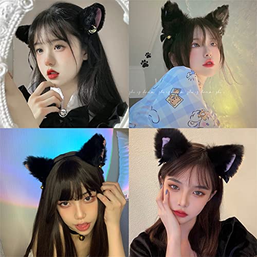 猫耳 カチューシャ 猫 コスプレ 尻尾 首輪 蝶結び 鈴付き 3点セット 獣耳 狐耳 コスプレ ハロウィン コスチューム ハロウィン 仮装小物 - 画像2
