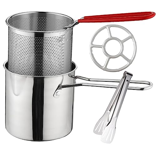 Deep Fryers Multi-purpose Fryer Pot with Mini Frying Basket for Breakfast Heating Milk