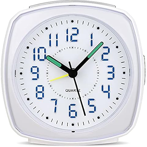 Tisaika Silent Non Ticking Alarm Clock Battery Powered Bedroom Clocks Bedside Snooze Night Light Large Display Easy to Read Operate for Home Cover