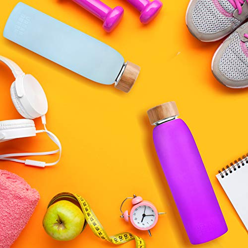 Urban-Green-Glass-Water-Bottle-with-Protective-Silicone-Sleeve-and-Bamboo-Lid-18oz-1extra-304-Stainless-Steel-Lid-with-Handle-BPA-Free-Dishwasher-Safe-Gift-Box-Mothers-Day-Gift