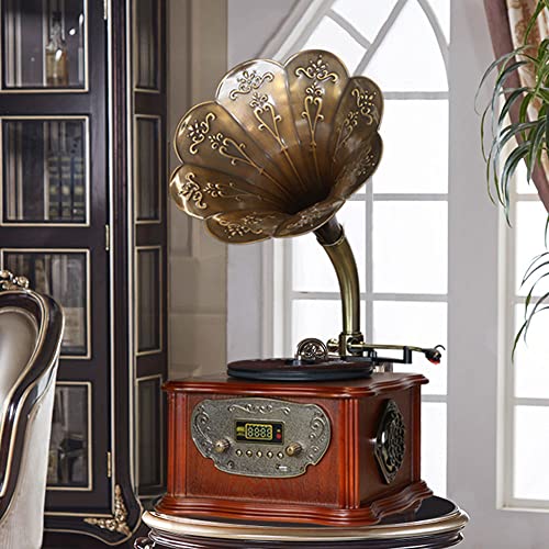 Phonograph Turntable Wireless Speaker with Aux-in FM Radio USB Port for Flash Drive USB Portabl Gramophone Vintage Retro Style - Les Beatles, Paul McCartney, John Lennon, RIngo Starr, George Harrison Phonograph Turntable Wireless Speaker with Aux-in FM Radio USB Port for Flash Drive USB Portabl Gramophone Vintage Retro Style – Image 3