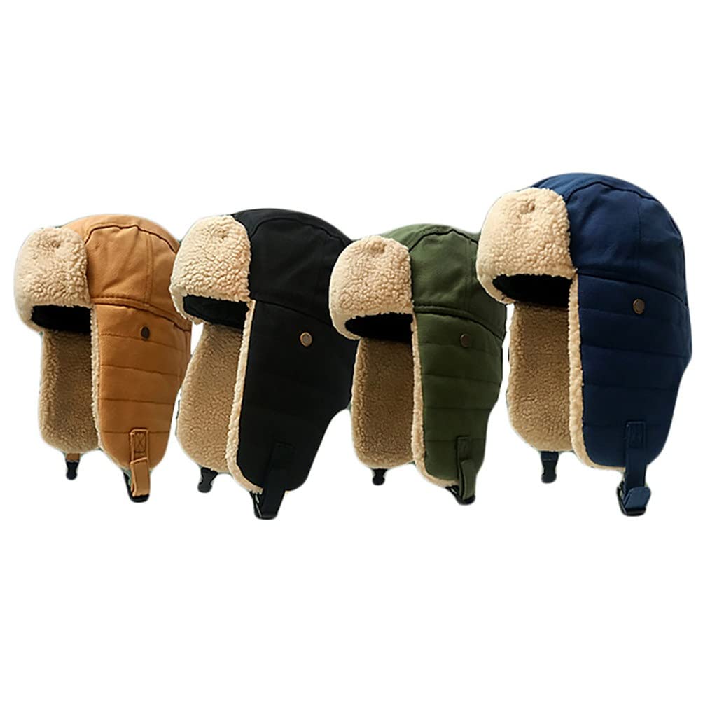 Cazadora cálido Sombreros con Orejeras Gorro Ruso Hombres Mujeres Orejeras Sombrero de Invierno a Prueba de Viento Ciclismo esquí Invierno Nieve Sombreros