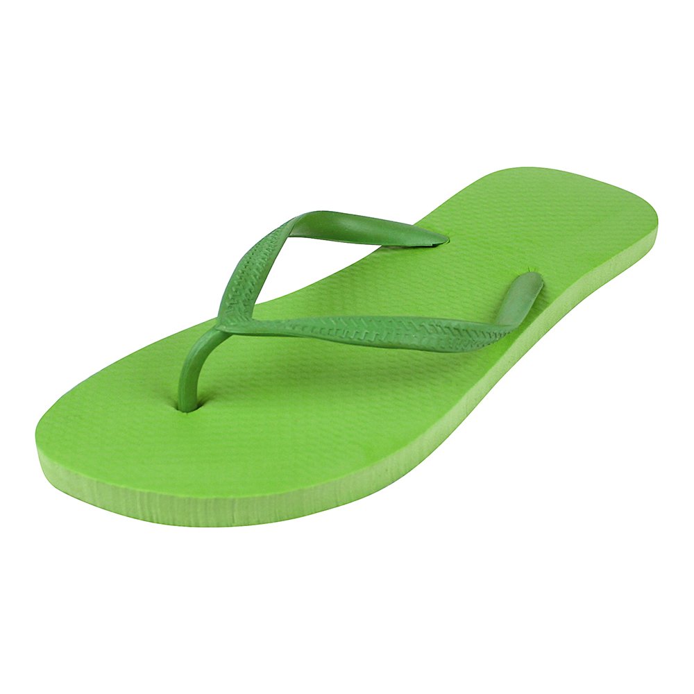 eBuyGB Women's Unisex Adult's Flip Flops Bright Foam Summer Sandals Beach Holiday Pool Footwear, Green, 7 8 UK