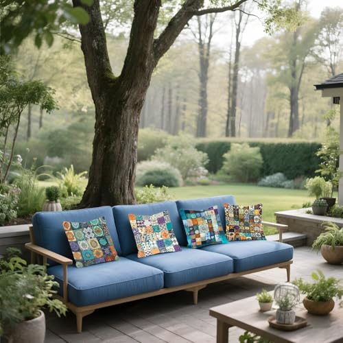 Housse coussin 35x35 anti tache et imperméable pour canapé extérieur