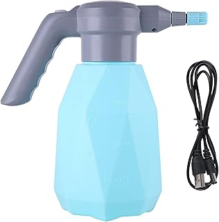Makamsui Botella pulverizadora eléctrica de 0.5 galones para plantas de interior/exterior, 2 modos ajustables, recargable, automático, rociador para jardín, fertilización, limpieza, color azul