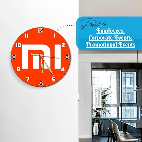Image of SAVRI Personalized Corporate Photo Wall Clock 12x12 Inch -Company Logo Printed Acrylic Clock | Business Branding, Office,Corporate Awards,Employee Recognition & Client Gifting