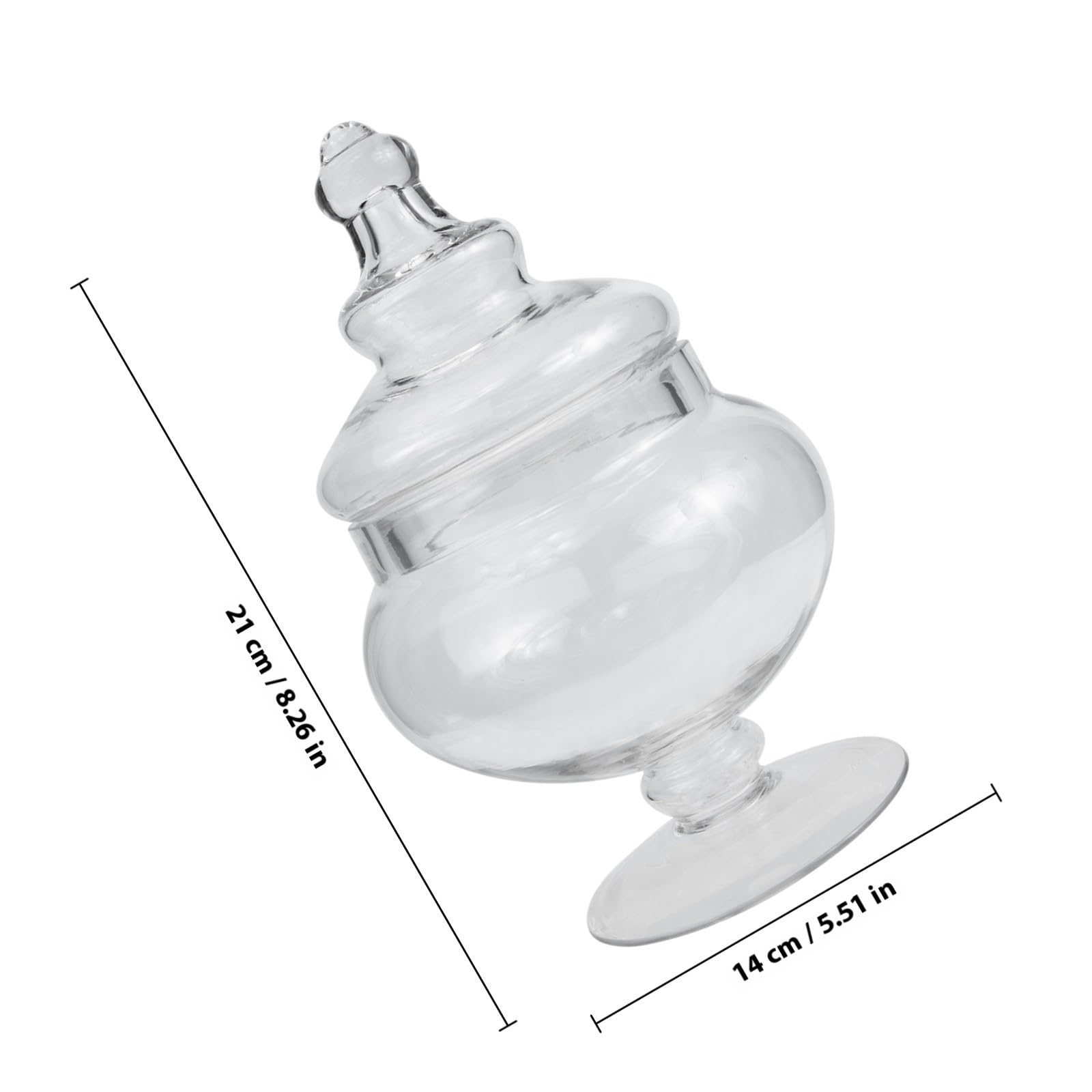 Bonbonnière en Verre à Large Ouverture avec Couvercle, Bocal Transparent