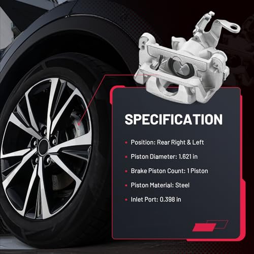 Image of BDFHYK 19-B7382 19-B7383 Rear Disc Brake Caliper Assembly Compatible with Mitsubishi Outlander 2014-2016 /2018 3.0L V6 /2.4L L4, Compatible with Mitsubishi Outlander Sport 2013-2018 2.0L 2.4L L4 2pcs