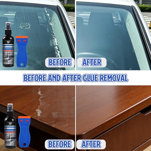 Dongcill Klebstoffentferner - 200ml Klebereste Entferner Mit Spachtel,Kunststoffklingen,Aufkleber-Entferner Für Fenster, Autos,der Aufkleber und Etiketten Effektiv von Oberflächen Entfernt
