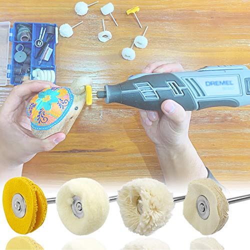 Jialucong 10Pcs 1/8Inch Cotton Polishing Buffing Wheel For Dremel Polishing Kit - Polishing Wheel Or Silver Polish Wheel - Watch Polishing Kit - Jewelry Polishing Kit #TOP5
