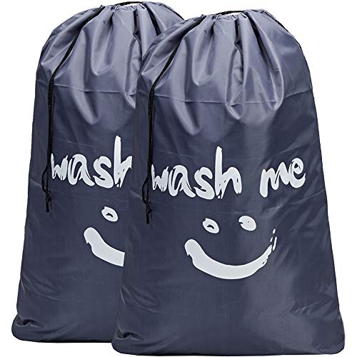 HOMEST 2 Pack XL Wash Me Travel Laundry Bag, Machine Washable Dirty Clothes