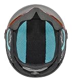 Bollé - Quiz Visor, kask śnieżny, kask narciarski, kask narciarski dla dzieci, kask wizjer, mattschwarze & niebieski/pomarańczowy pistole