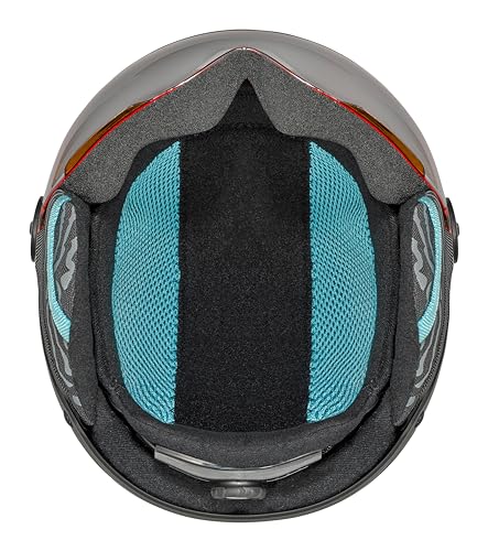 Bollé - Visor Quiz, Casco de Nieve, Casco de esquí, Casco de esquí para niños, Casco con Visera, Pistole en Negro Mate y Azul/Naranja - imagen 8