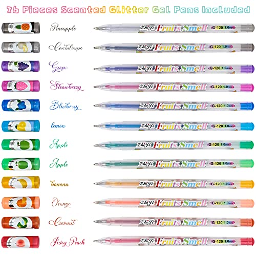 Yexiya 72 bolígrafos de gel glitter multicolor y aromáticos miniatura 2