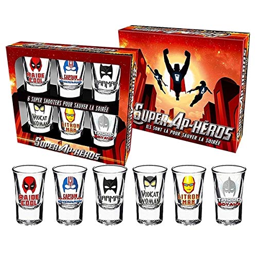 Eurowebb Verres Shooters Super héros Humoristiques (6 pièces) Shot Original Cover
