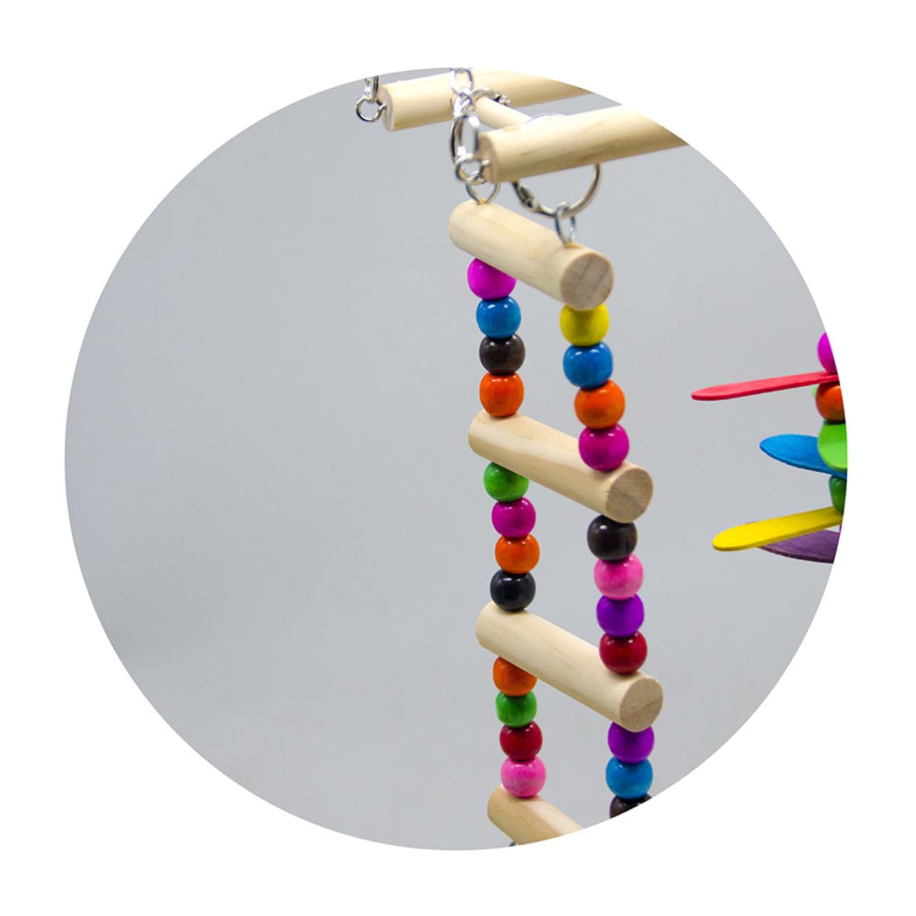 Happyyami 3piezas Escalera De Juguete para Aves Juego De Puente Colgante y Columpio para Periquitos Accesorios para Jaula De Aves para Escalar y Jugar