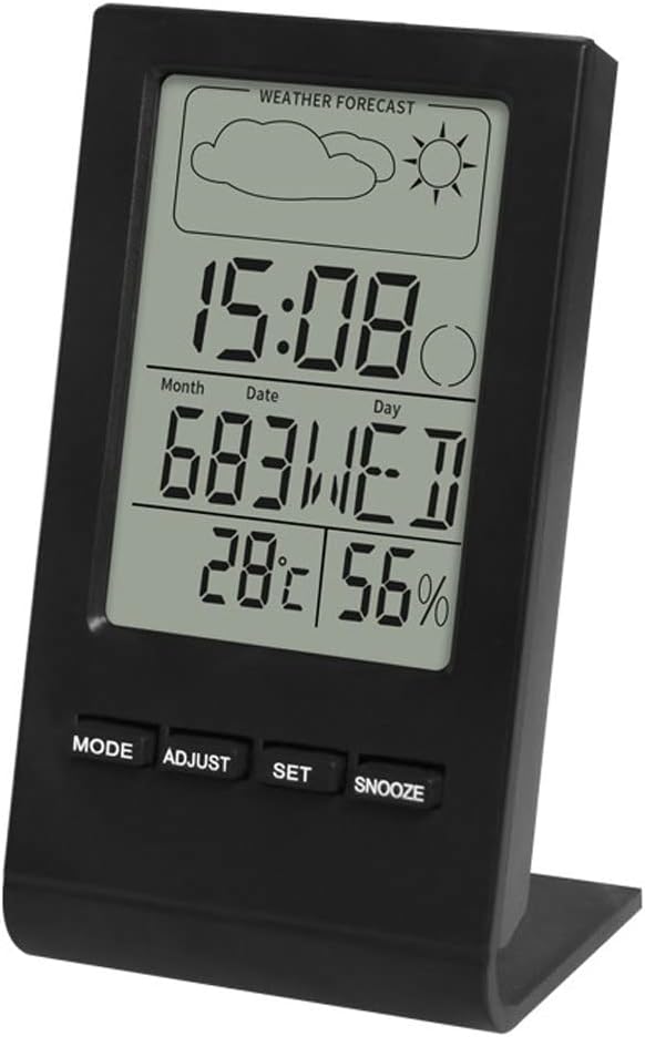 Digital Hygrometer Indoor Thermometer Room Thermometer and Humidity Gauge with Temperature Humidity Monitor, for Home, Office, Indoor Garden (Color : Black)