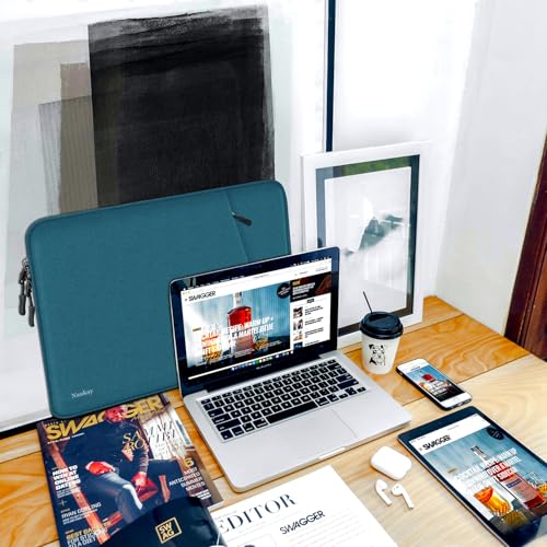 Laptop Case 14 inch, Shockproof Protective Computer Cover with Accessories Pocket, Portable Laptop Sleeve Compatible for 14 inch MacBook Air/Pro, Dell, HP, Acer, Asus, Lenovo, Cyan by Naukay - Image 6