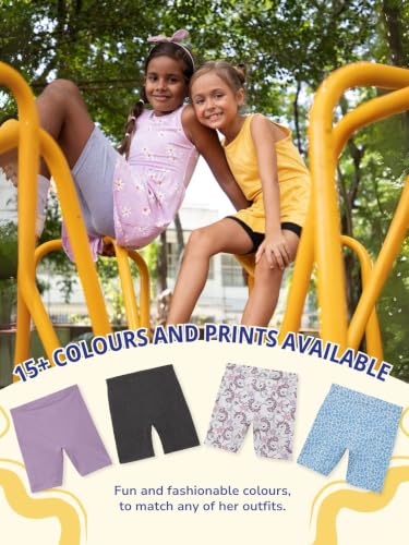 Image of mackly Girls Inner Shorts (Pack of 6) | 2-in-1 Seamless Panty Shorts with Gusset | Soft Breathable Base Layer for Dresses, Skirts