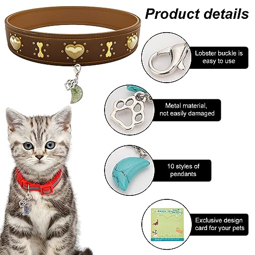Delorigin HJEW-PH01619-US28 12Pcs Natural Gemstone Pet Collar Charms, Moon Shaped Jewelry Charms Colorful Dog Paw Pet Puppy Collar Pendants Clip-On Charms thumb #2