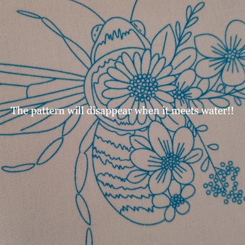 Image of Esffaci Embroidery Starter Kit for Adult Beginner with Bee Pattern Hand Embroidery Set with Embroidery Cloth Hoop Needle Threader Embroidery Floss and Instruction