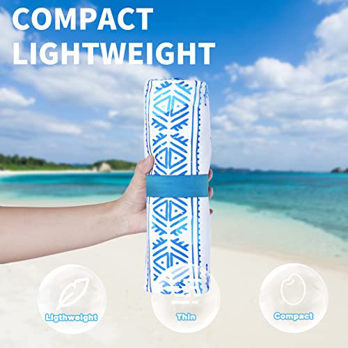 4 Pack Lightweight Thin Beach Towel Oversized 71"X32" Big Extra Large Microfiber Sand Free Towels For Adult Quick Dry Travel Camping Beach Accessories Vacation Essential Mandala Tie Dye Elephant Leaf #TOP1