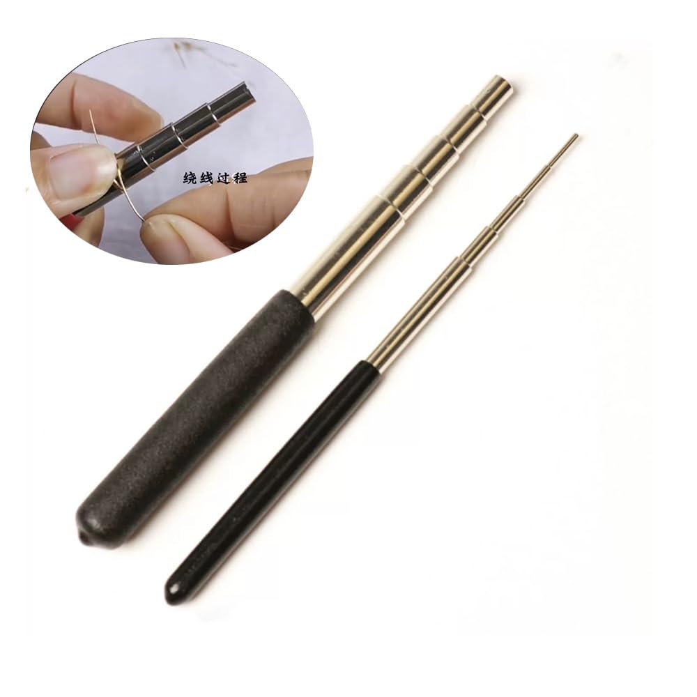 UtySty 2 Pack Coil Jig Tool Set Stainless Steel Micro 1.5mm-10mm Wire Looping Winding Rod Coiling Wrapping Step Model Stick for Round Loop Jump Ring DIY Jewelry Making