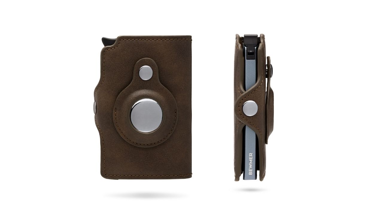 Porta Carte di Credito BEWMER 1 con custodia per Air tag | Portafoglio Slim  da Uomo e Donna | Porta Tessere compatibile con Airtag Fermasoldi in Carbon  Fiber (Air Tag Marrone) : Amazon.it: Valigeria