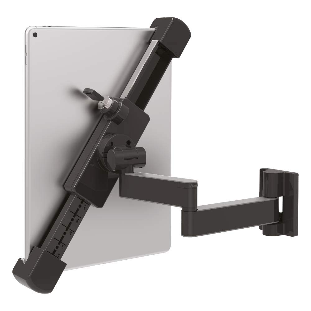 Barkan Lockable Tablet Mount Holder for 8.7 - 12 inch Devices, Anti-Theft, Full Motion Articulating, 360 degree Rotation Bracket, fits Apple iPad / Air / Mini, Samsung Galaxy Tab, Security Kiosk