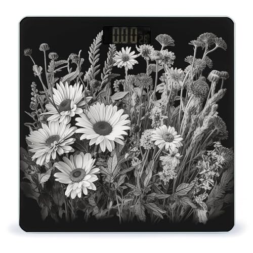 Báscula digital de baño con vidrio templado y pantalla LED miniatura 1