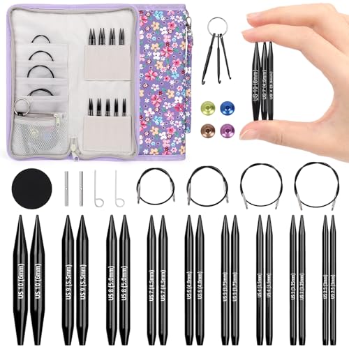 Image of Katech Short Interchangeable Knitting Needles Set-Circular Knitting Needles