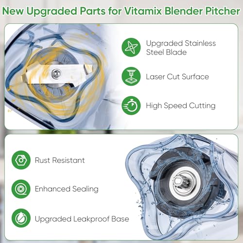 For Vitamix Blender Pitcher 48oz, Commercial Blender Replacement Quiet One VM0145 VM0100A 36019 15978 16016 BarBoss Drink Machine Advance Upgrade VM0100A Jar Container Cup for Vitamix, 5 YR Warranty
