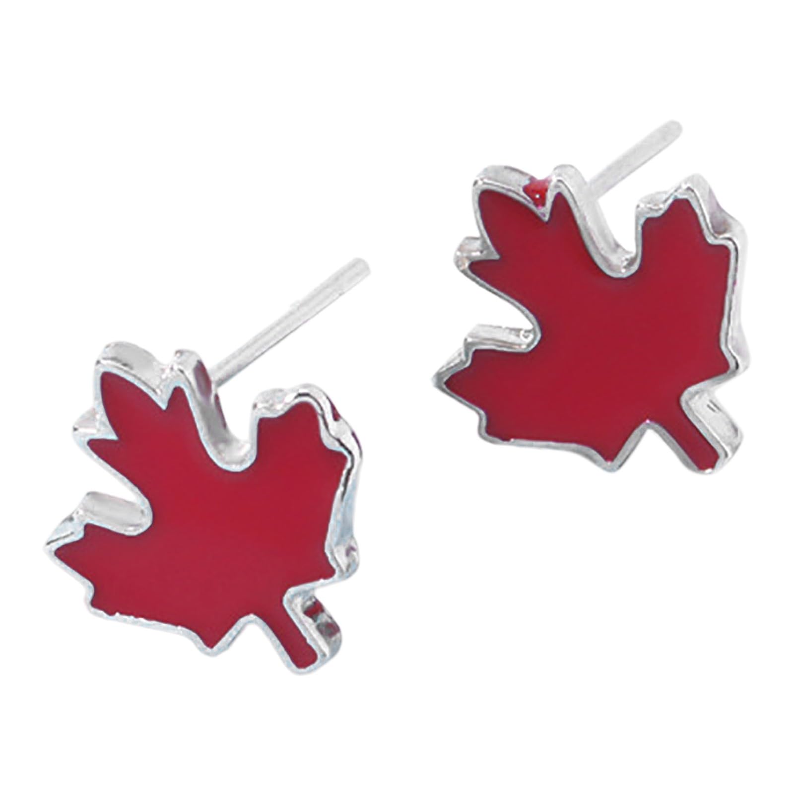 Boucles d'oreilles feuilles d'érable pendantes en métal ciselé - 8
