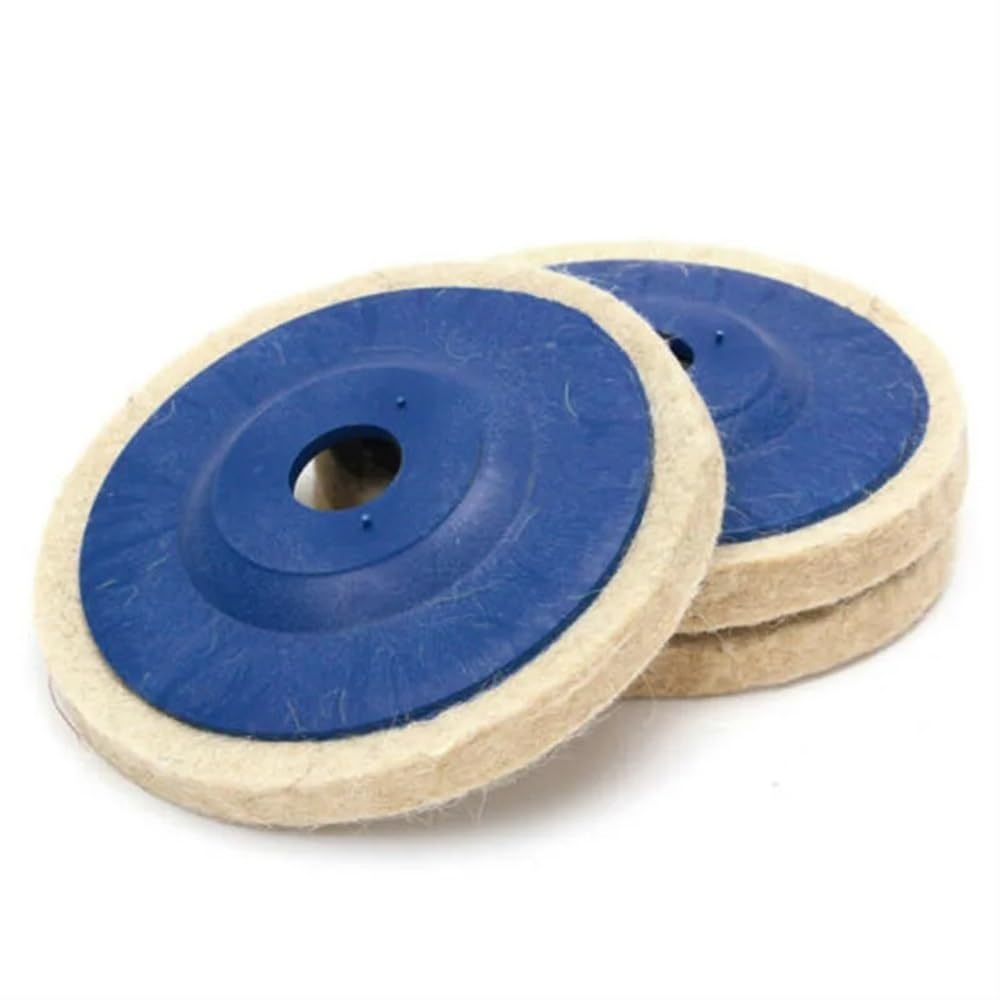 4 Dischi Lucidanti In Feltro Di Lana 125mm Per Smerigliatrice Angolare, Foro 22mm, Per Metallo, Legno, Vetro E Marmo
