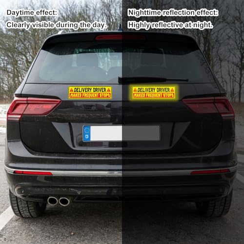 Image of 4pcs Delivery Driver Car Magnet Signs, 25x7.6cm /10x3 Inch