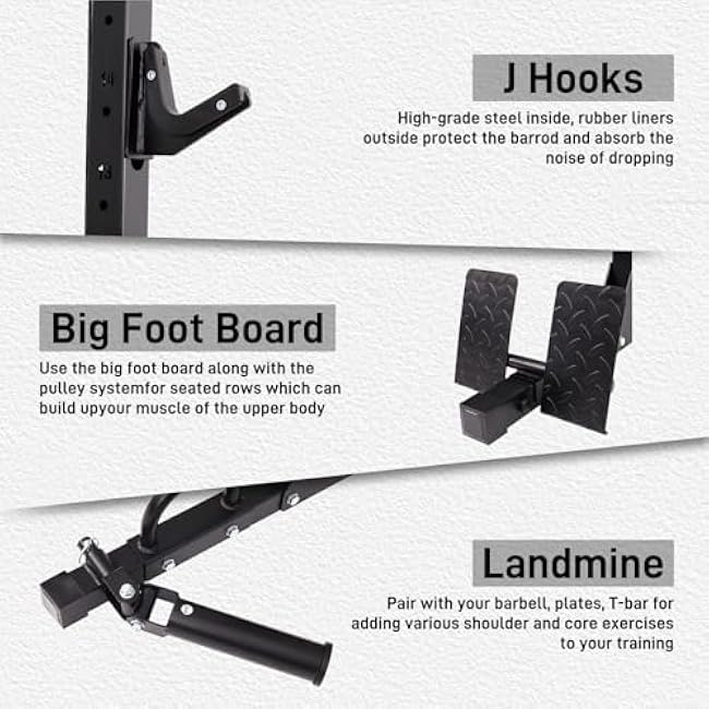 Smith Machine with LAT-Pull Down System & Cable Crossover Machine, 2000LBS Power Cage Rack for Garage Workout & Home Gym