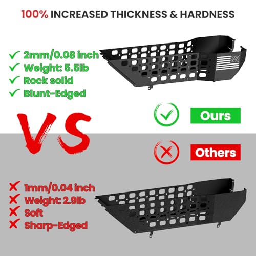 DIAMOOKY Metal Front Door Pocket Storage Box for Jeep Wrangler JL JLU 4XE 2018-2025 & Gladiator JT 2020-2022 2023 2024 2025 Accessories Door Storage Organizer Molle Panels (Not for Power Seats), 2PCS