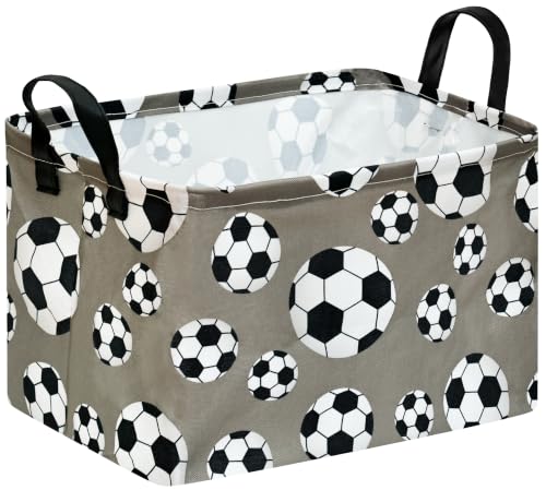 Image of Rectangular Soccer Basket Box Hamper Storage Basket Collapsible Organizer Bin Gift Shelf Baskets for Home and Kitchen Storage