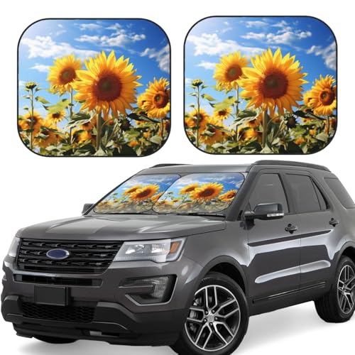 Pare-soleil voiture pliables tournesol (lot de 2) taille S pour berline et SUV