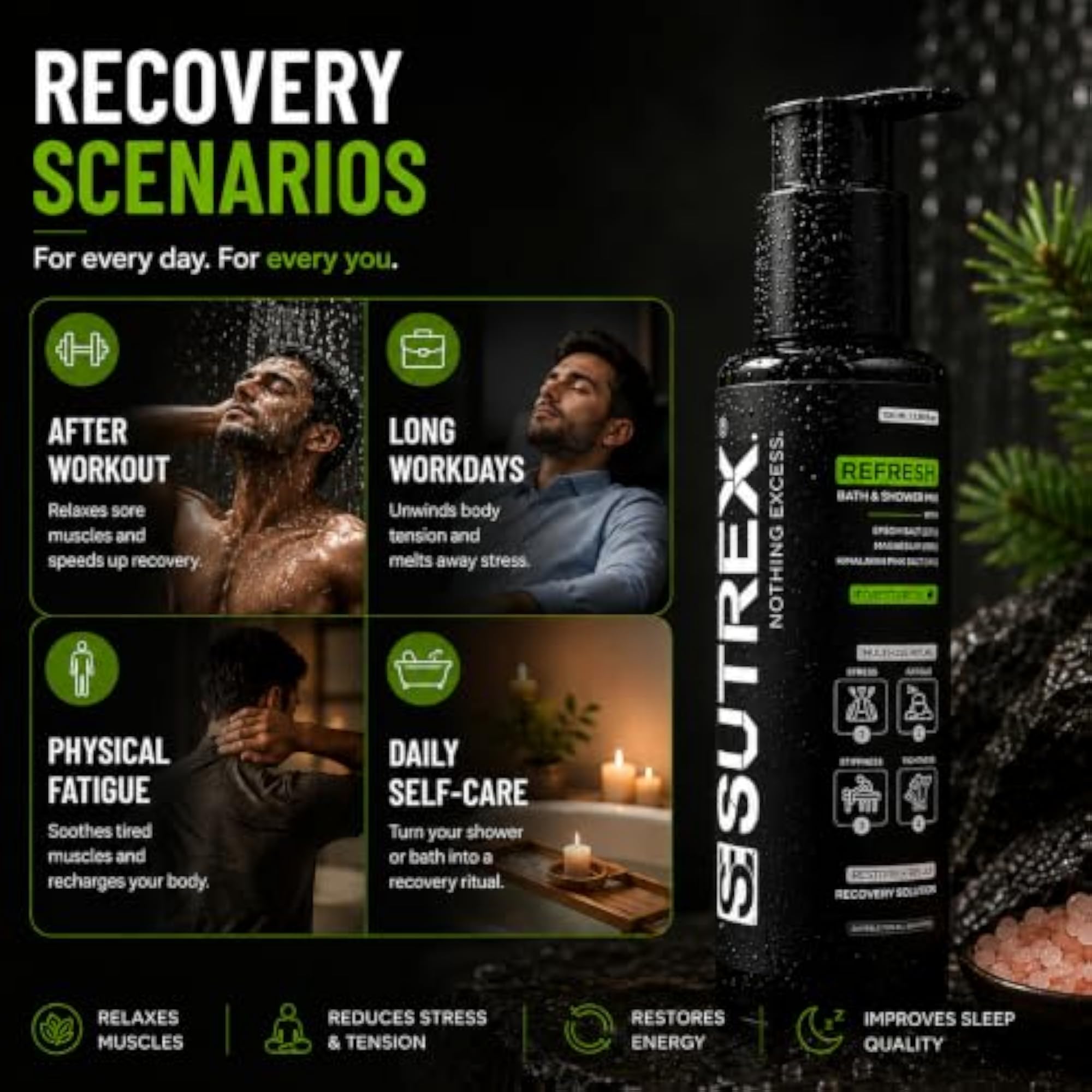 SUTREX Refresh Bath & Shower Mix with Magnesium and Epsom Salt